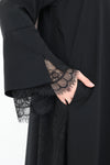 flowy abaya with lace detail