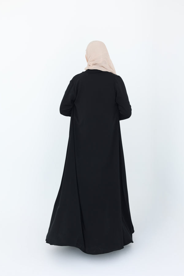 Jumpsuit Set with Front-Knot Open Abaya