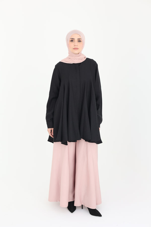 The Panel Flare Shirt black