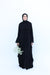 Chiffon Ruffle Abaya Set black