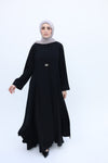 Crushed Abaya Set with Long Slits