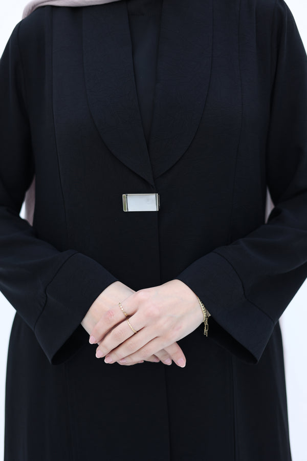Crushed Abaya Set with Long Slits