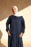 Navy Celestial Pleated Set