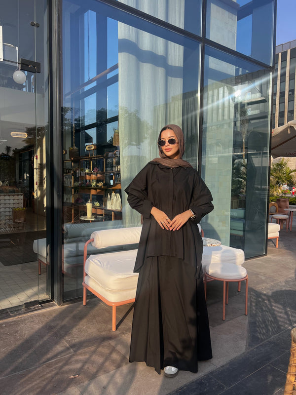 Popline Poncho Set with Skirt