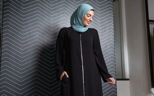 Metal Zipper Abaya