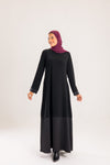 Crepe * Satin abaya with studs detailing on the sleeves and the bottom