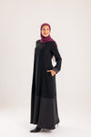 Crepe * Satin abaya with studs detailing on the sleeves and the bottom