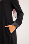 Crepe * Satin abaya with studs detailing on the sleeves and the bottom