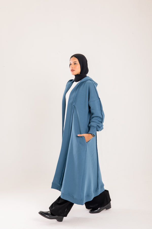 Long cozy Milton coat with hood