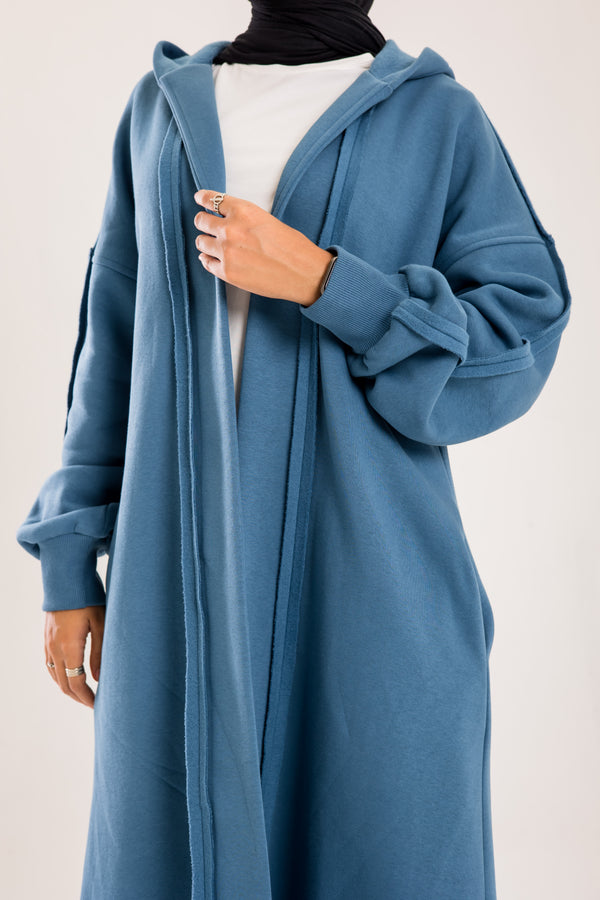 Long cozy Milton coat with hood