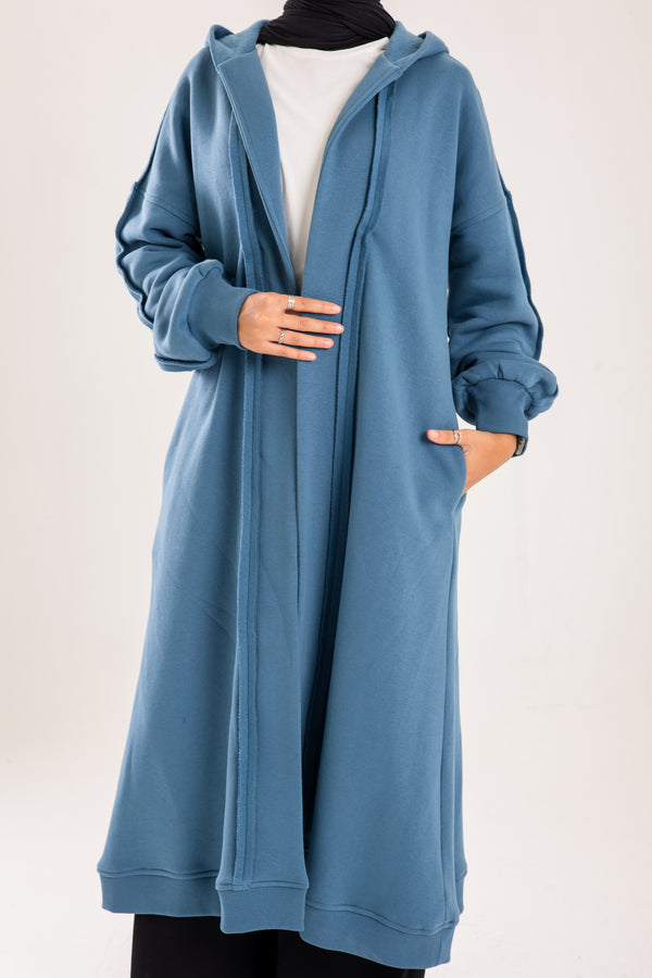 Long cozy Milton coat with hood