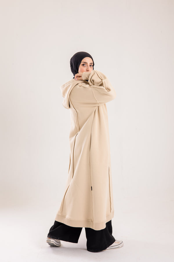 Long cozy Milton coat with hood