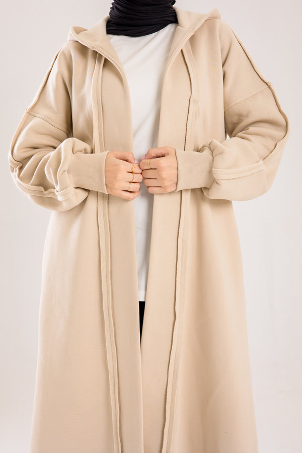 Long cozy Milton coat with hood