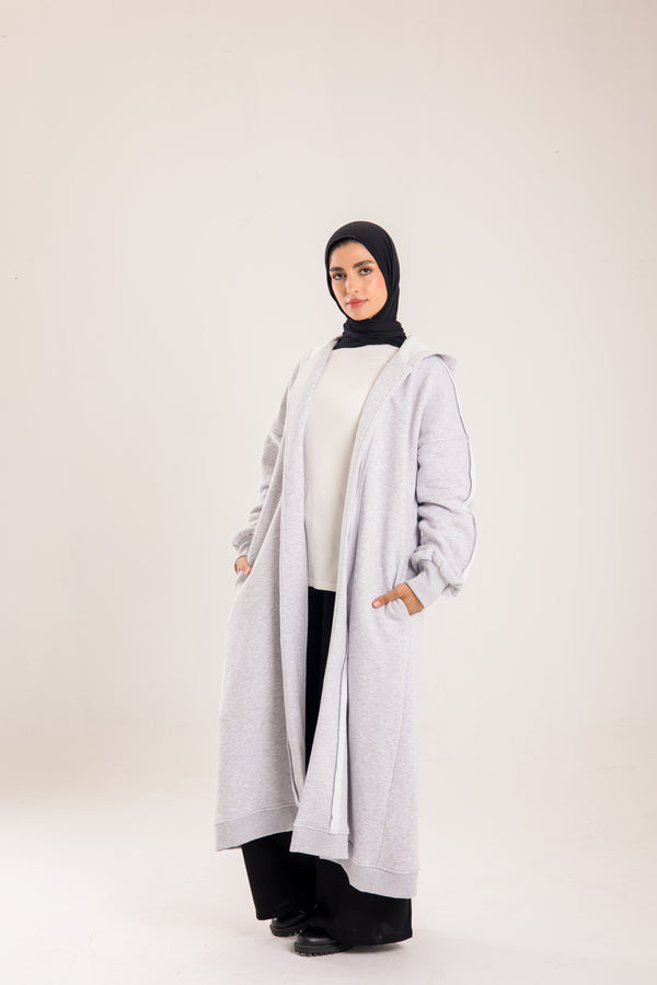 Long cozy Milton coat with hood