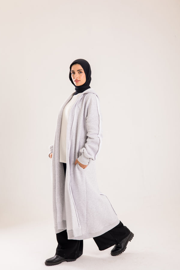 Long cozy Milton coat with hood