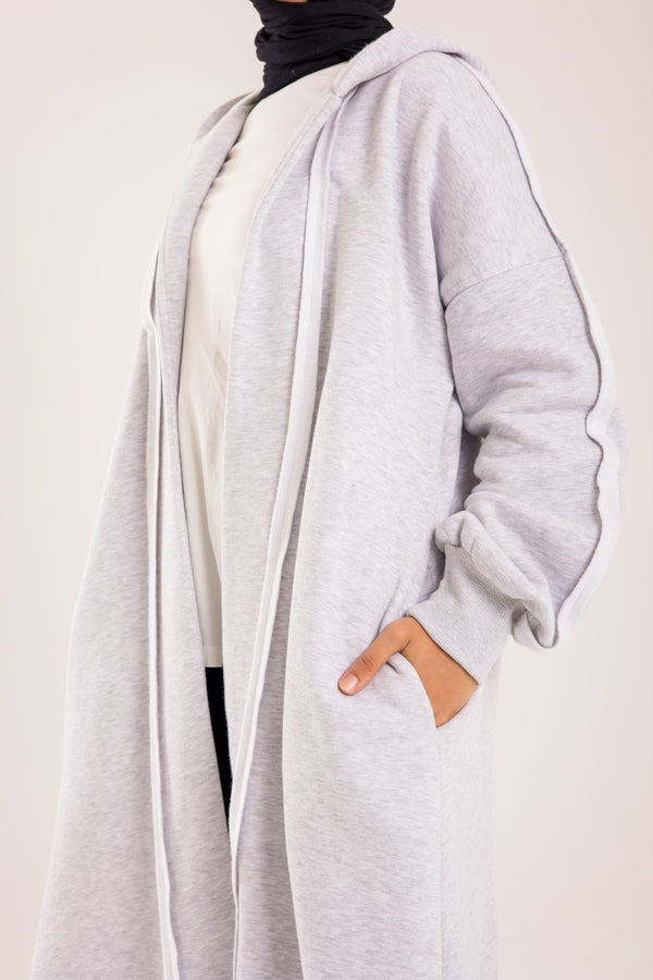 Long cozy Milton coat with hood
