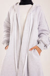 Long cozy Milton coat with hood