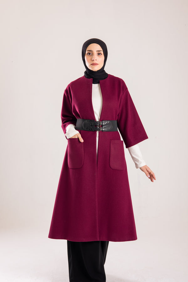 Knee length woolen coat