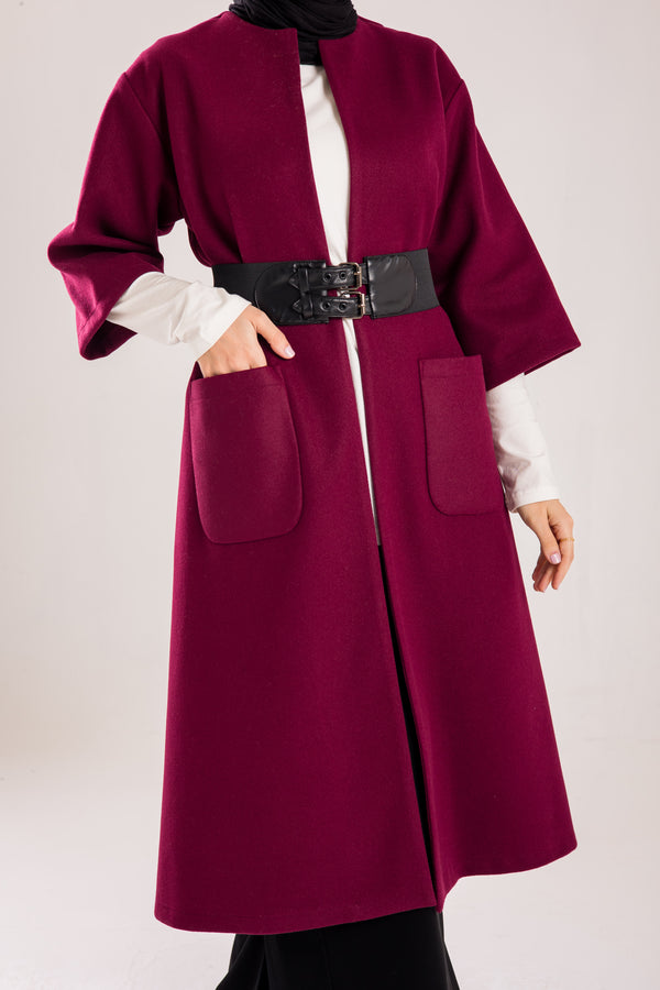 Knee length woolen coat