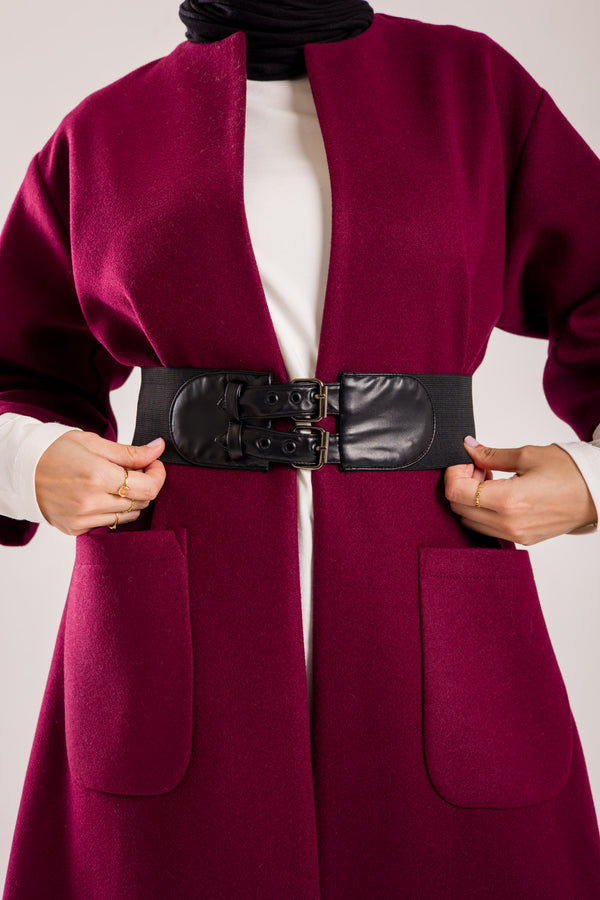 Knee length woolen coat