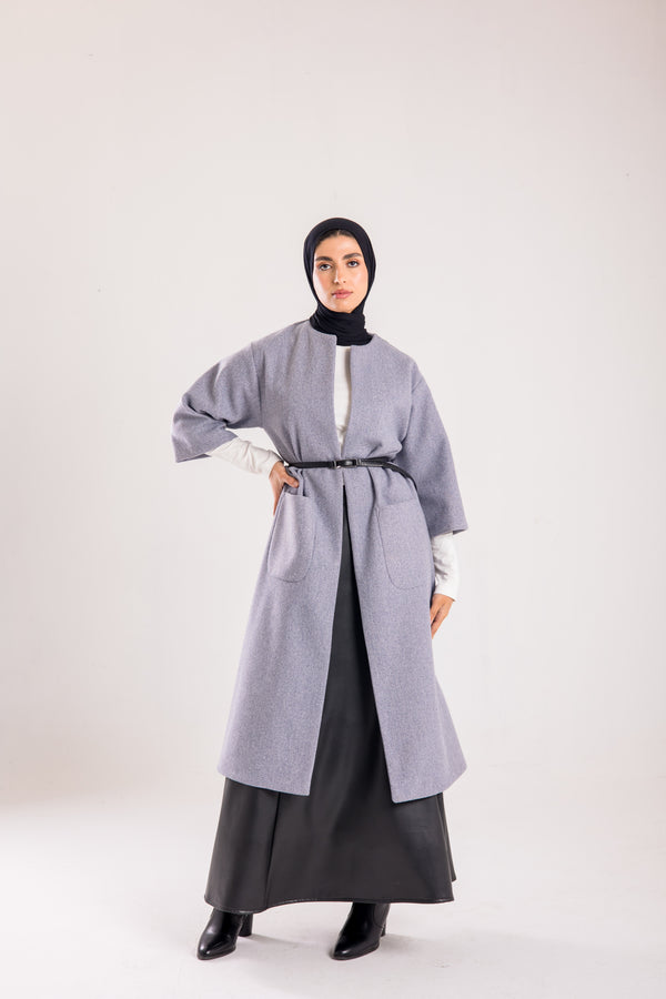 Knee length woolen coat