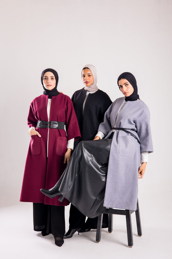 Knee length woolen coat