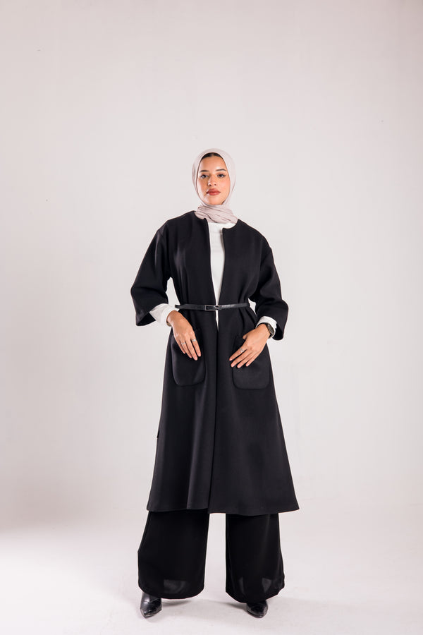 Knee length woolen coat