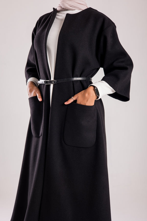 Knee length woolen coat