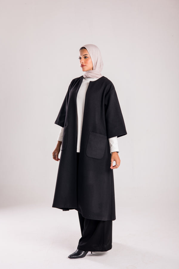 Knee length woolen coat
