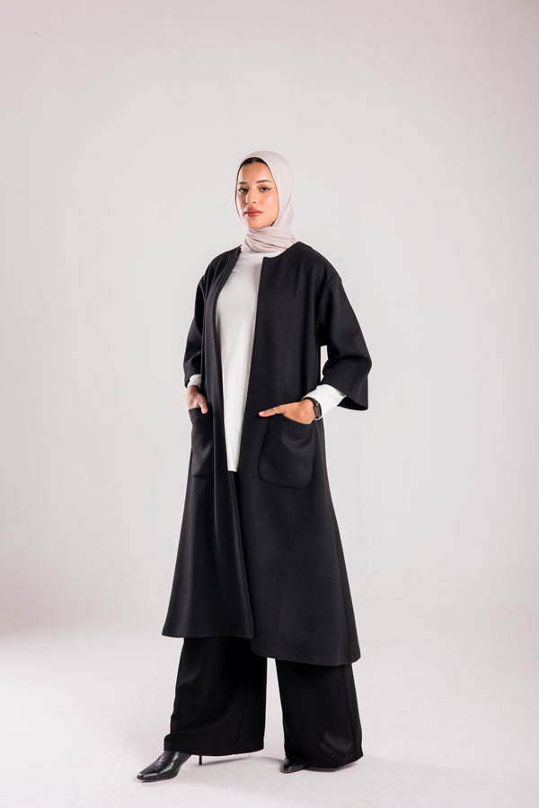Knee length woolen coat