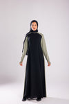Sport Abaya with touch of Indigo or mint Green Cotton