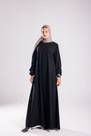 Silk abaya with textured diamond pattern