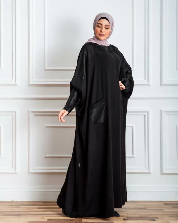 Papillon Abaya with touch of satin