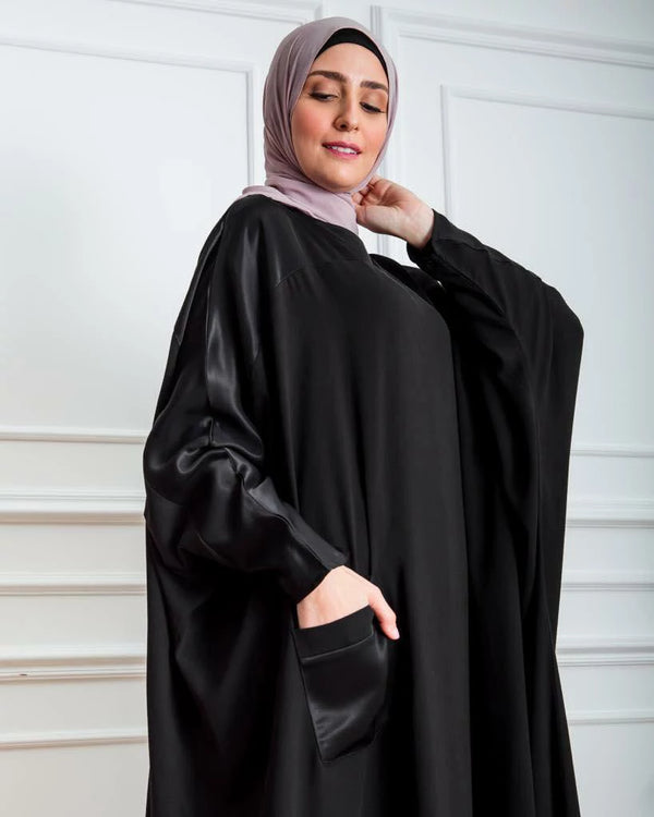 Papillon Abaya with touch of satin