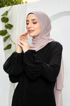 Silk abaya with puffy sleeves