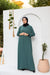 Silk teal green sleeveless abaya