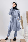 Modest swimwear set grey color