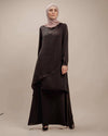 Tulip Croisee Silk Abaya with Matching Scarf
