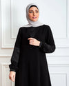 V Neck Abaya With touch of satin