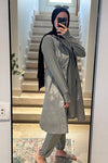 Modest swimwear set grey color