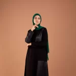 Abaya Crepe with Satin side and sleeves