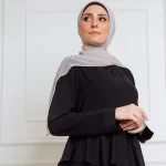 Crepe Abaya with several layers