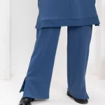 Milton fure  inside indigo blue pants with side zippers