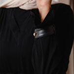 Tulip Abaya with Leather Belt - Black Fine Chiffon Tulip Scarf Included