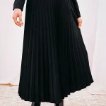 Pleated crepe skirt