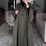 Free size buttoned linen poncho