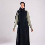 Sport Abaya with touch of Indigo or mint Green Cotton