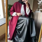 Faux Leather wide skirt