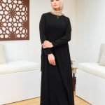 Everyday casual abaya with side pleated cut with ties