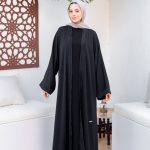 wrinkled  open abaya